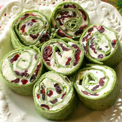 Healthy Holiday Appetizers - Cranberry Feta Pinwheels
