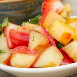 Peach and Strawberry Fruit Salad